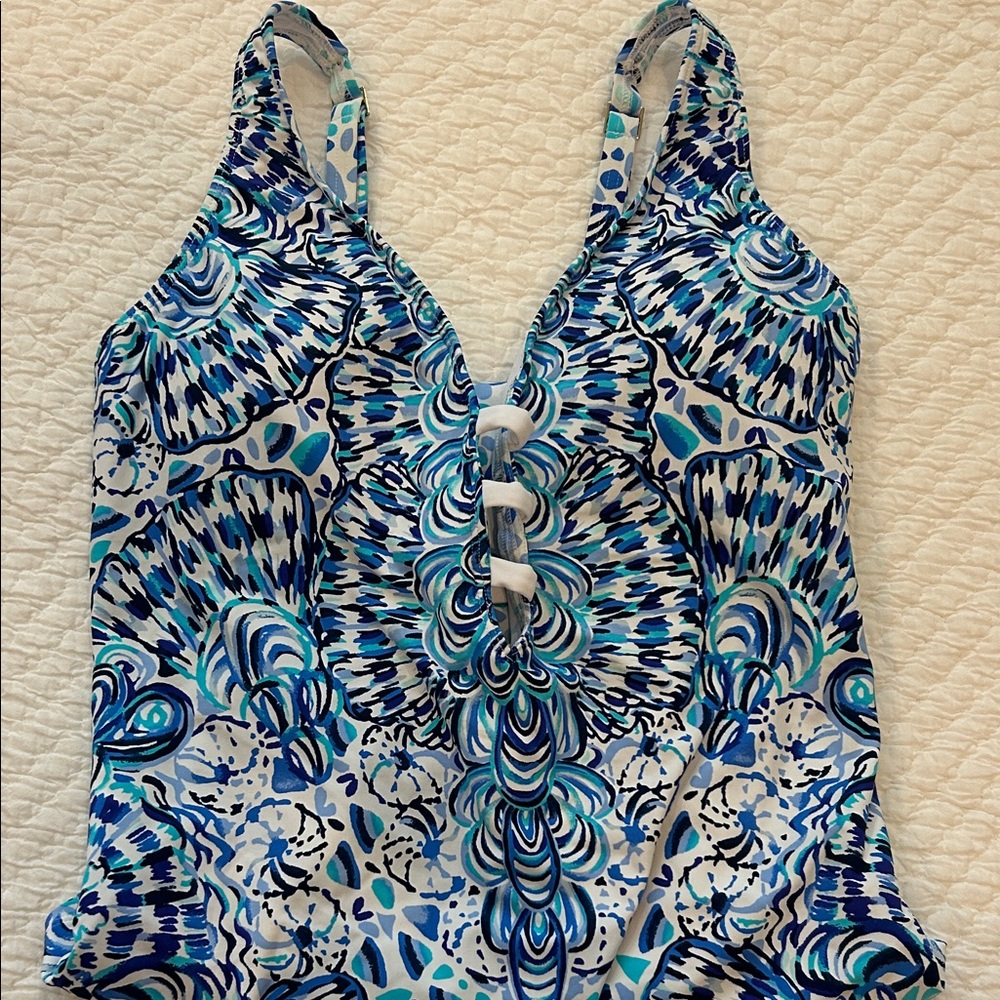 Lilly Pulitzer Vibrant Blue and White One-Piece “new” - Picture 2 of 6